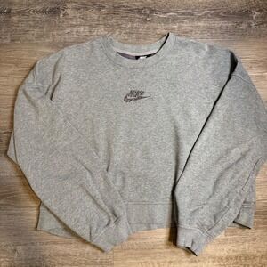 Vintage Women's Nike Glitter Swoosh Crewneck Sweatshirt Light Gray Size L